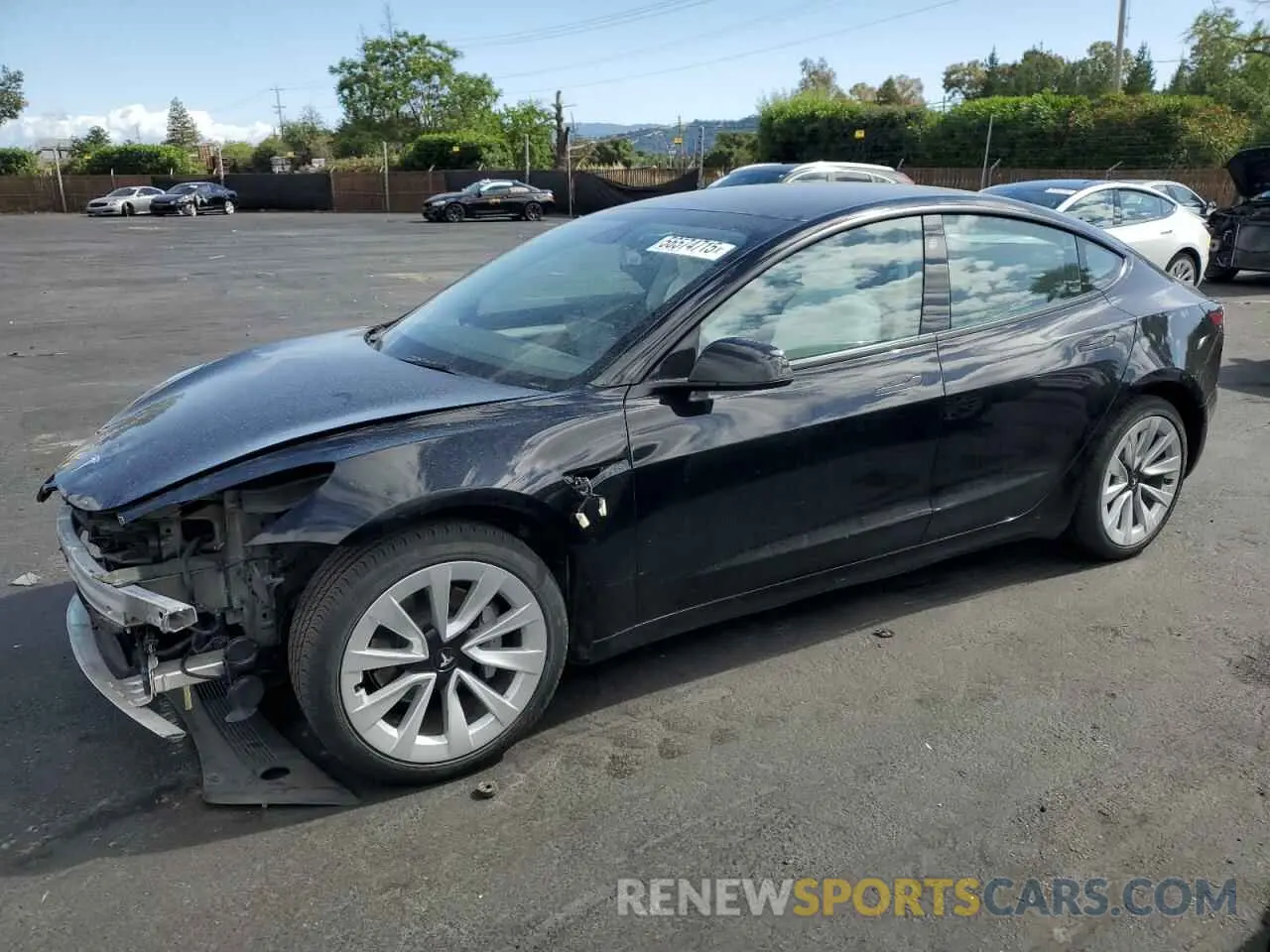 1 Photograph of a damaged car 5YJ3E1EA3NF138582 TESLA MODEL 3 2022