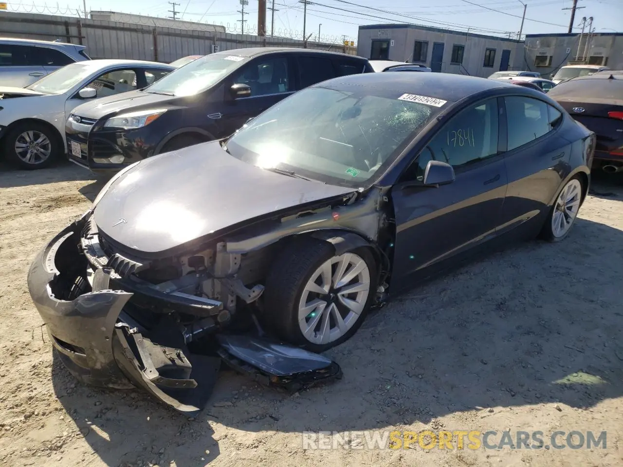 2 Photograph of a damaged car 5YJ3E1EA3NF143829 TESLA MODEL 3 2022