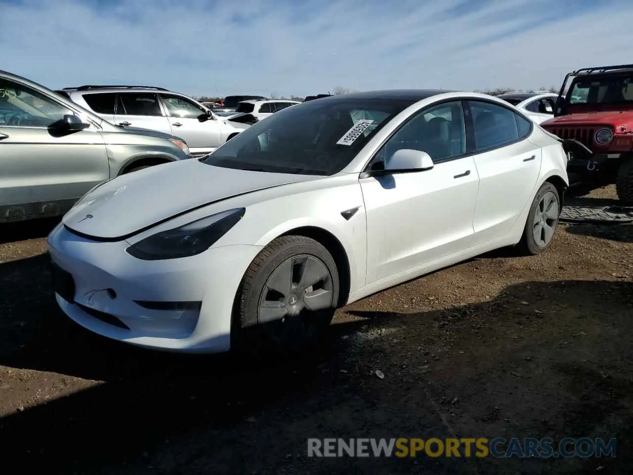 1 Photograph of a damaged car 5YJ3E1EA3NF154863 TESLA MODEL 3 2022
