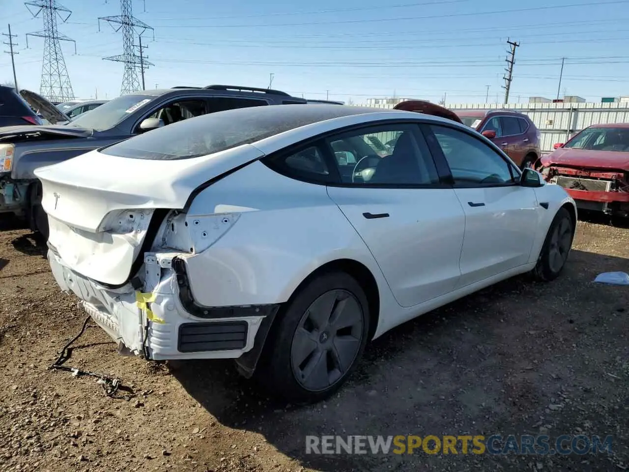3 Photograph of a damaged car 5YJ3E1EA3NF154863 TESLA MODEL 3 2022