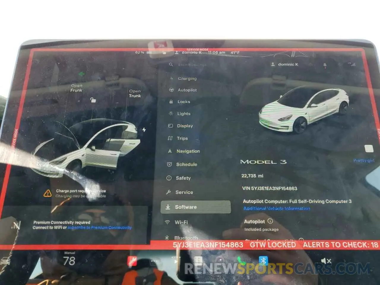 9 Photograph of a damaged car 5YJ3E1EA3NF154863 TESLA MODEL 3 2022