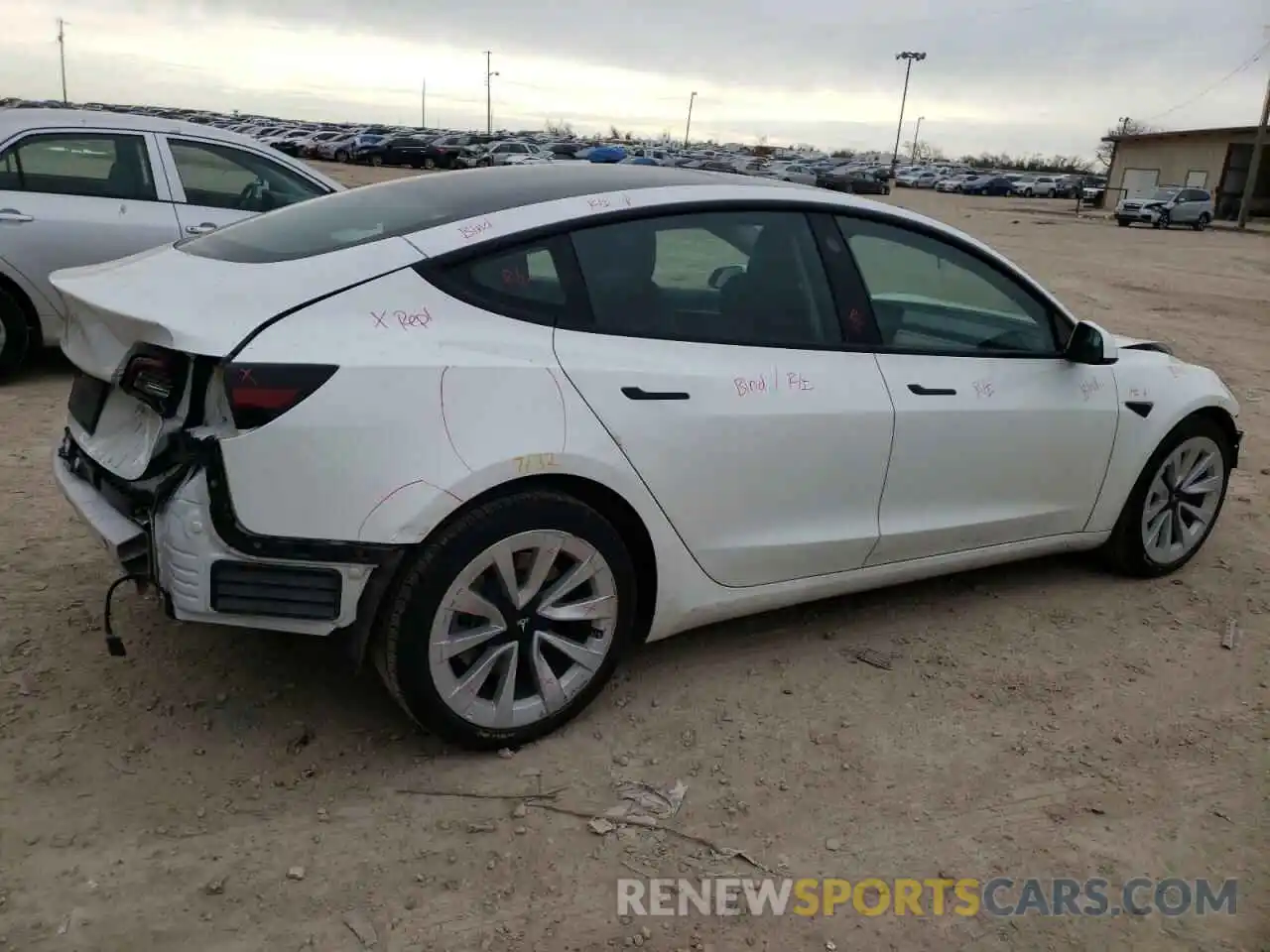 3 Photograph of a damaged car 5YJ3E1EA3NF184736 TESLA MODEL 3 2022