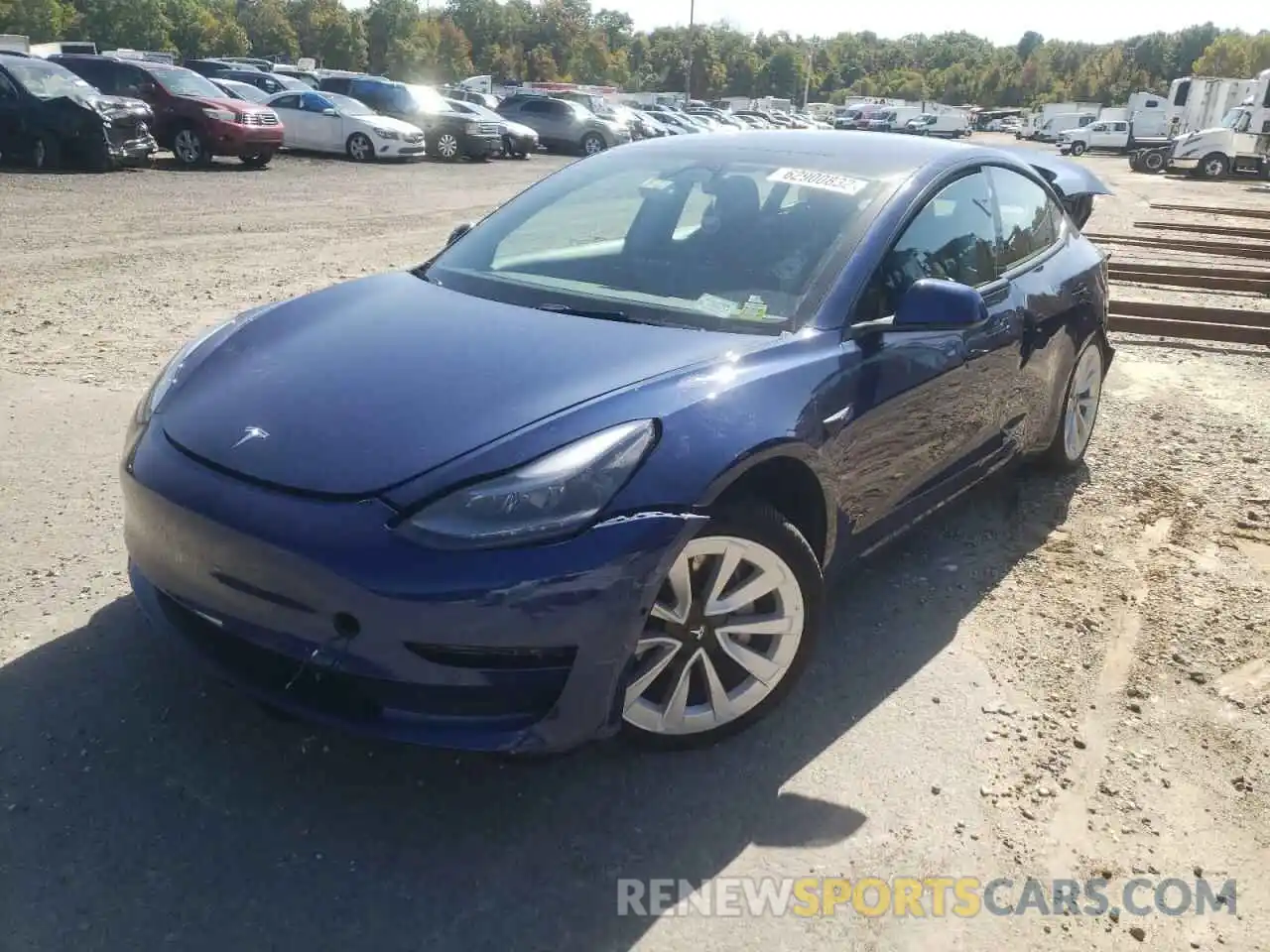 2 Photograph of a damaged car 5YJ3E1EA3NF189032 TESLA MODEL 3 2022