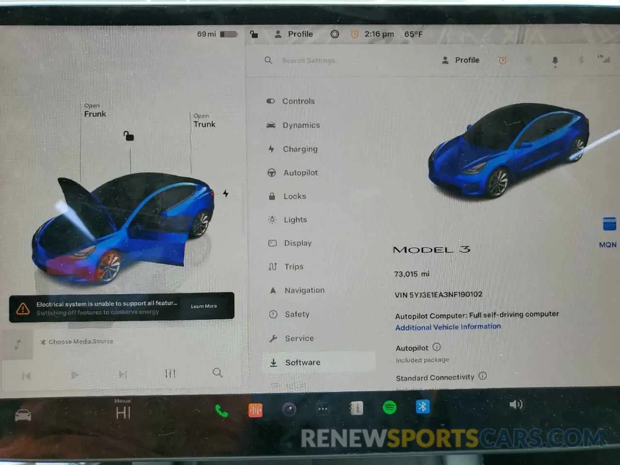 9 Photograph of a damaged car 5YJ3E1EA3NF190102 TESLA MODEL 3 2022