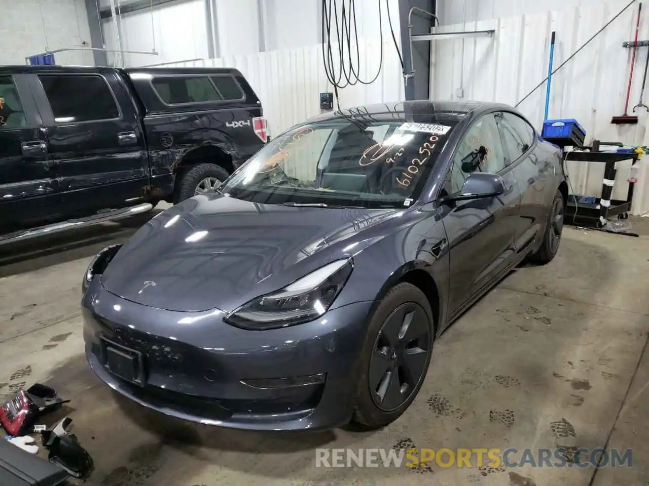 2 Photograph of a damaged car 5YJ3E1EA3NF191248 TESLA MODEL 3 2022