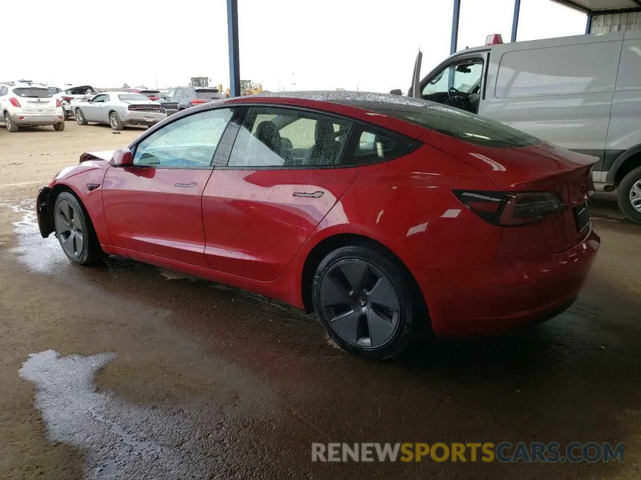 2 Photograph of a damaged car 5YJ3E1EA3NF287123 TESLA MODEL 3 2022
