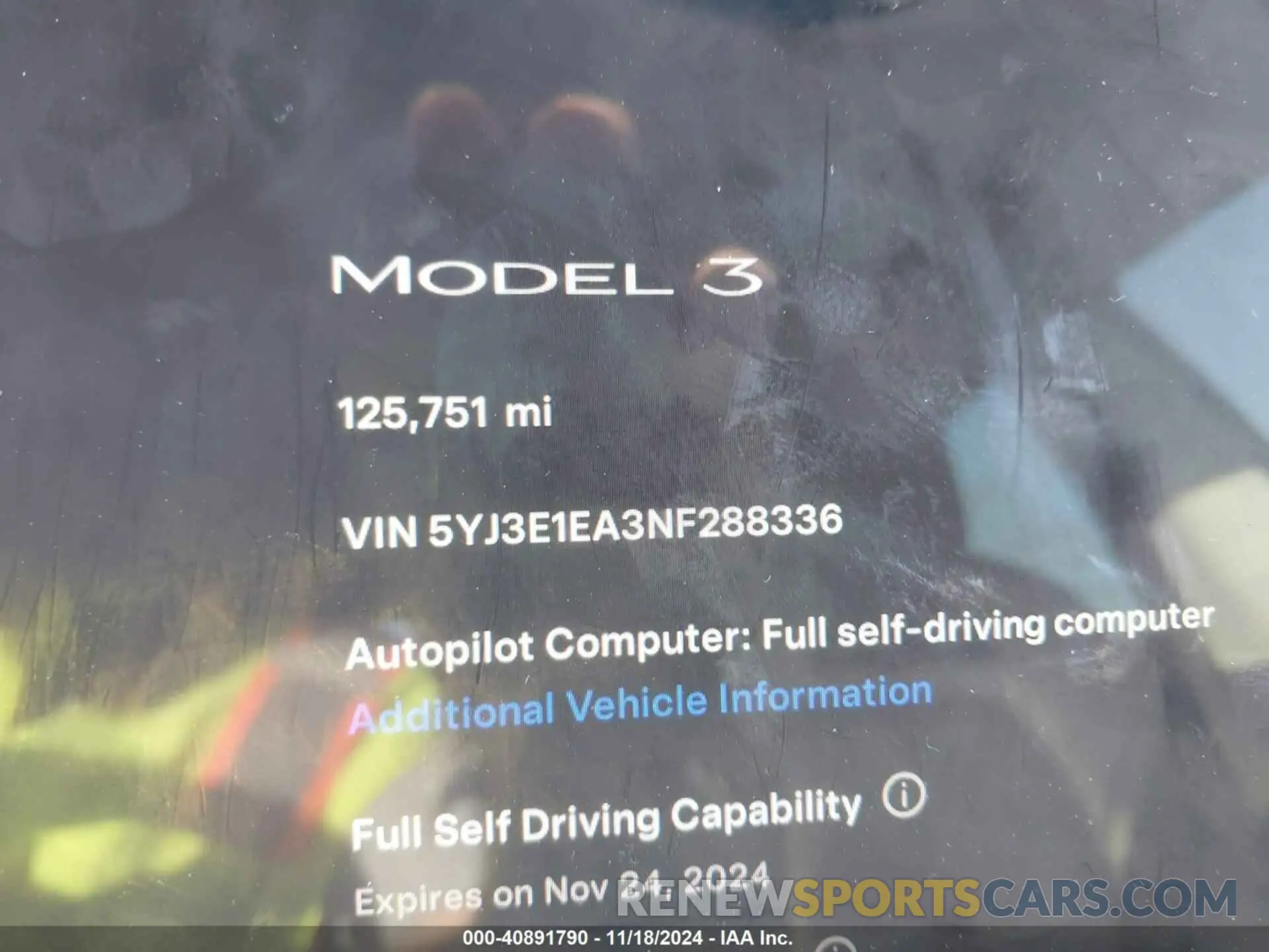 15 Photograph of a damaged car 5YJ3E1EA3NF288336 TESLA MODEL 3 2022