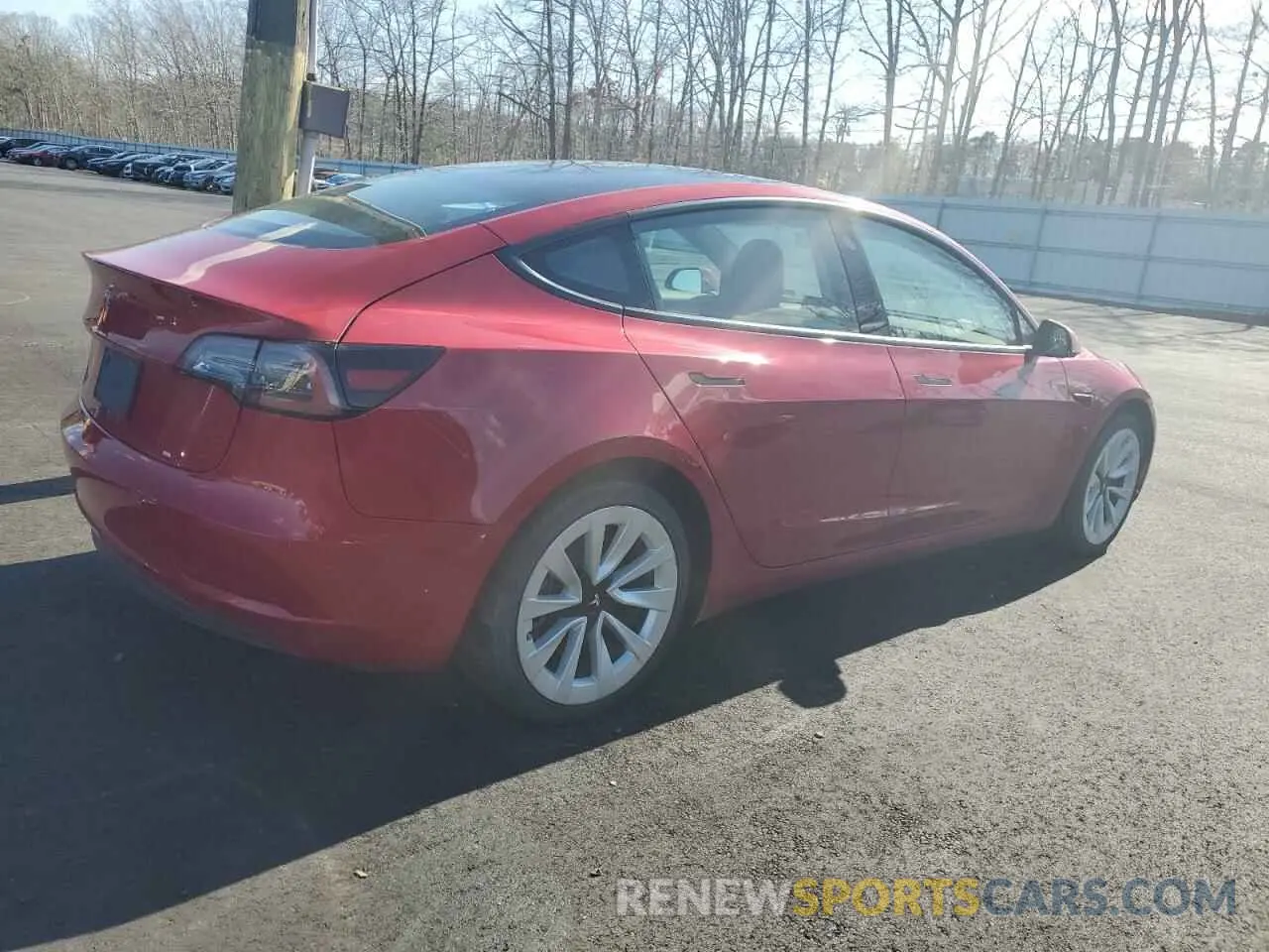 3 Photograph of a damaged car 5YJ3E1EA3NF288370 TESLA MODEL 3 2022