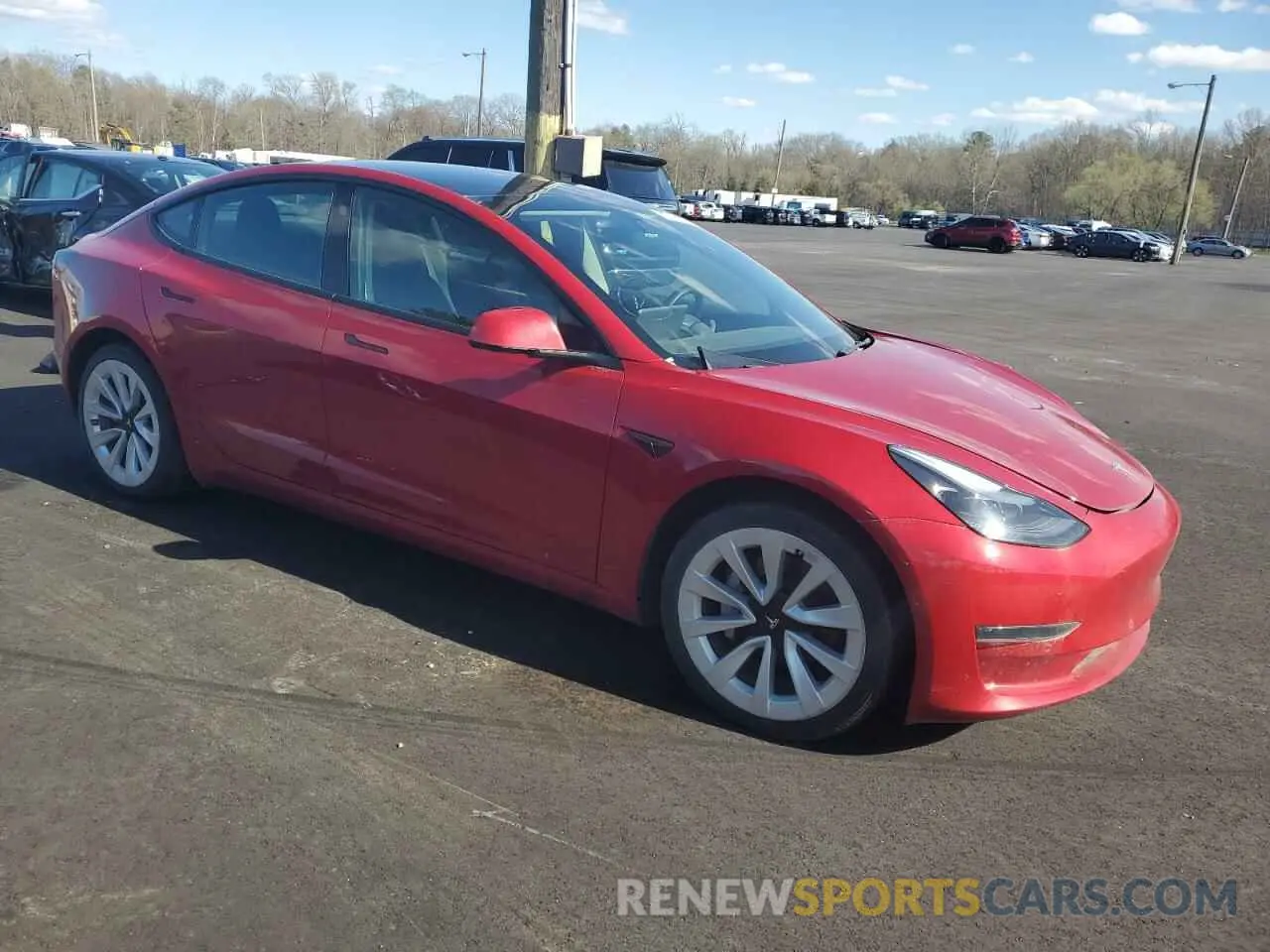 4 Photograph of a damaged car 5YJ3E1EA3NF288370 TESLA MODEL 3 2022