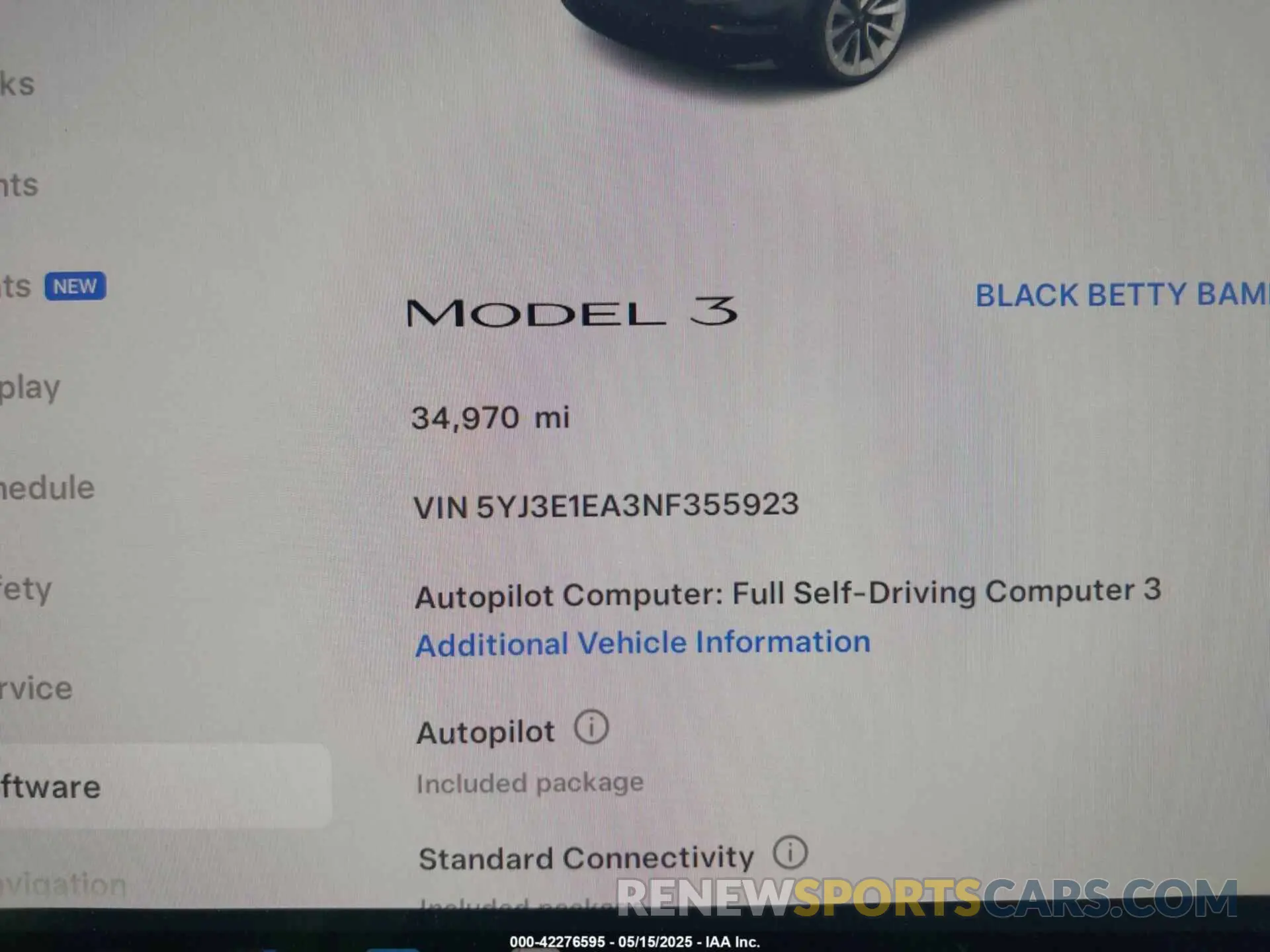 7 Photograph of a damaged car 5YJ3E1EA3NF355923 TESLA MODEL 3 2022