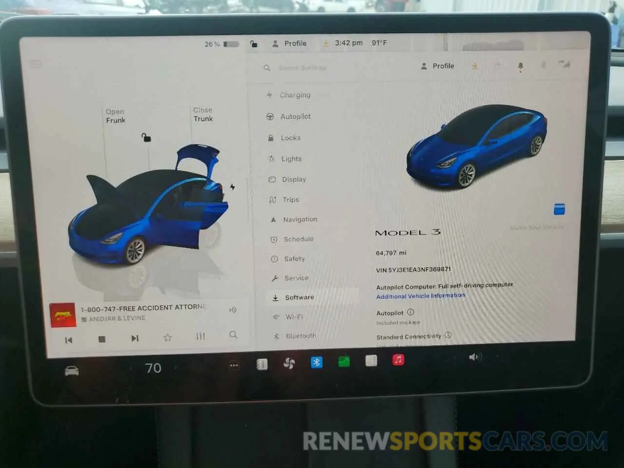 9 Photograph of a damaged car 5YJ3E1EA3NF369871 TESLA MODEL 3 2022