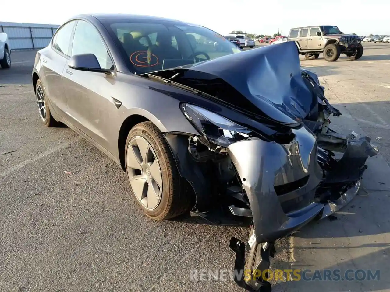 1 Photograph of a damaged car 5YJ3E1EA4NF101976 TESLA MODEL 3 2022