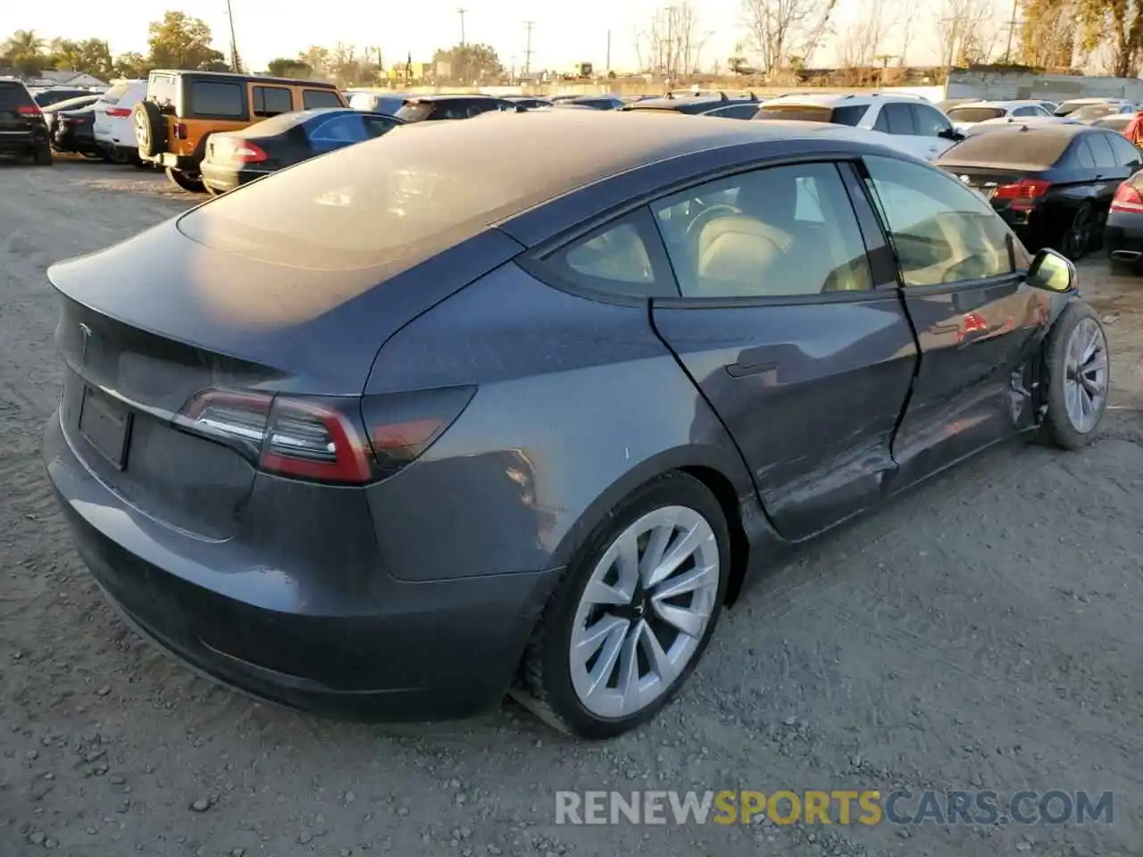 3 Photograph of a damaged car 5YJ3E1EA4NF187810 TESLA MODEL 3 2022