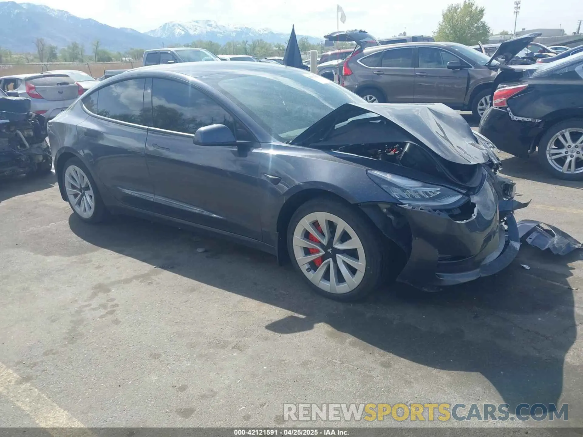 1 Photograph of a damaged car 5YJ3E1EA4NF296848 TESLA MODEL 3 2022