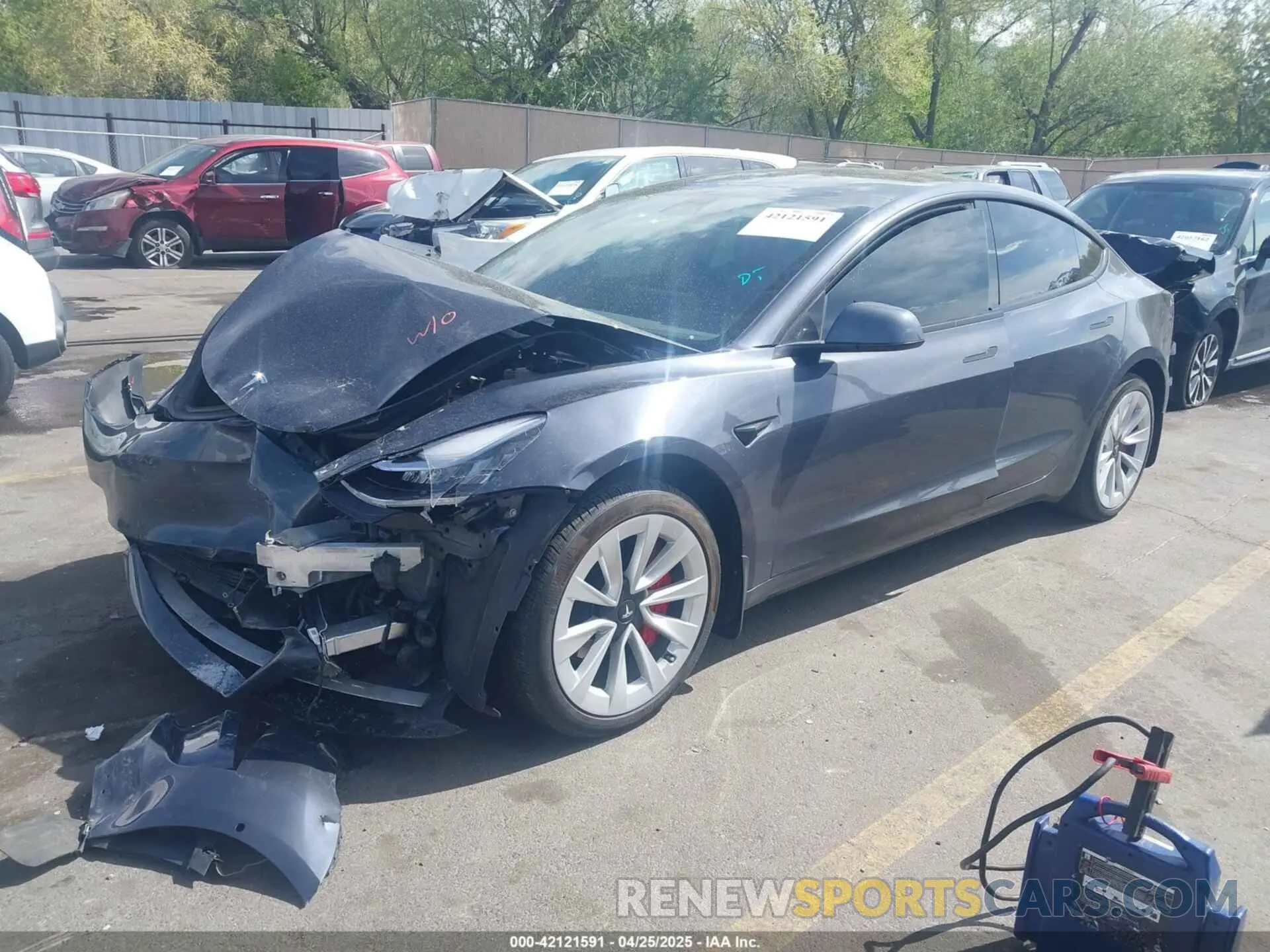 2 Photograph of a damaged car 5YJ3E1EA4NF296848 TESLA MODEL 3 2022