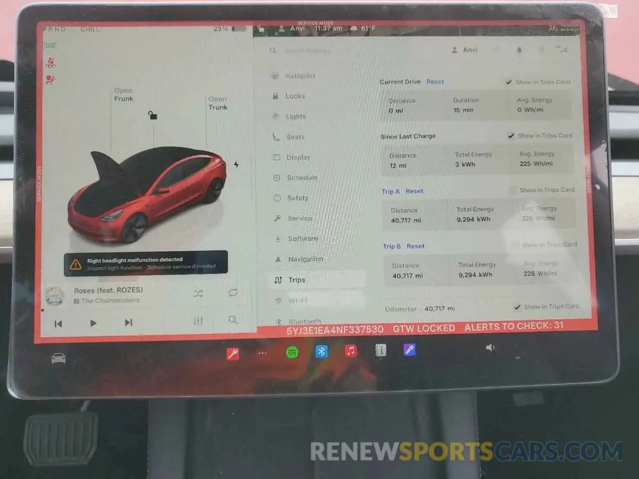 9 Photograph of a damaged car 5YJ3E1EA4NF337530 TESLA MODEL 3 2022