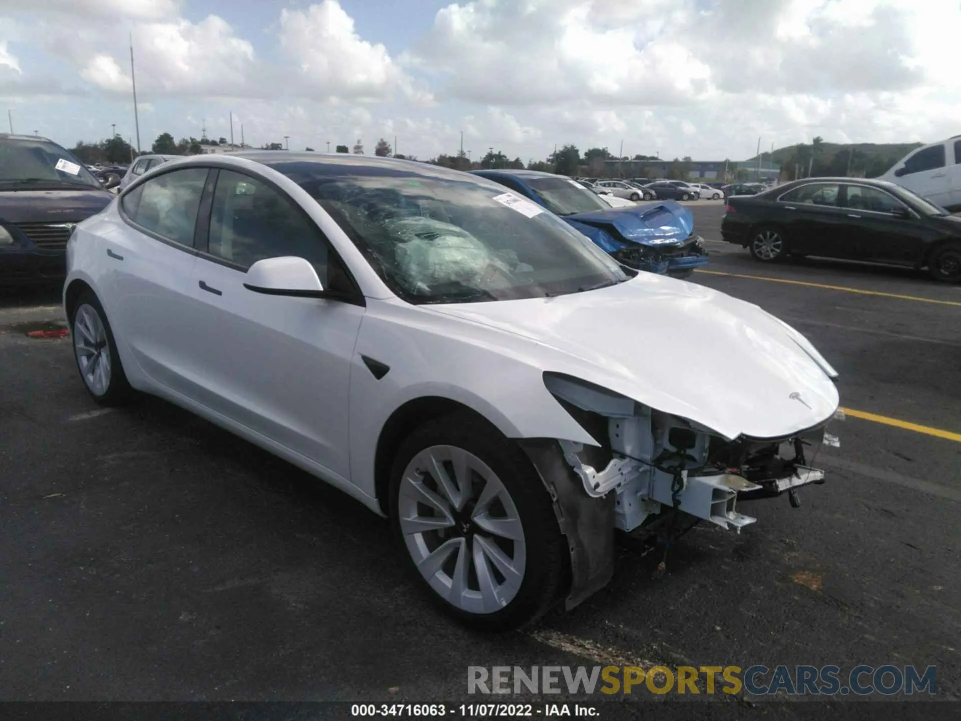 1 Photograph of a damaged car 5YJ3E1EA4NF338080 TESLA MODEL 3 2022