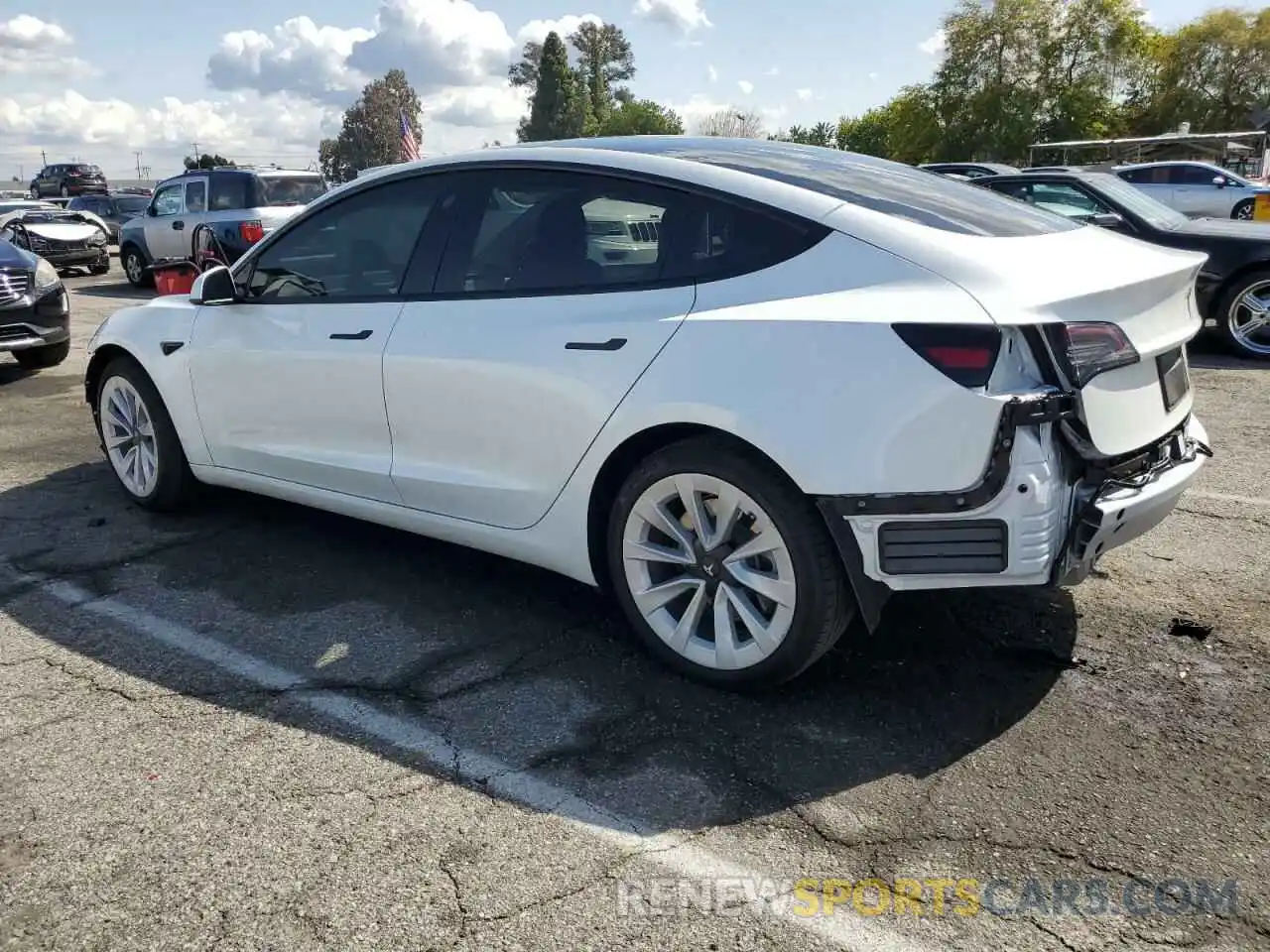 2 Photograph of a damaged car 5YJ3E1EA4NF359320 TESLA MODEL 3 2022