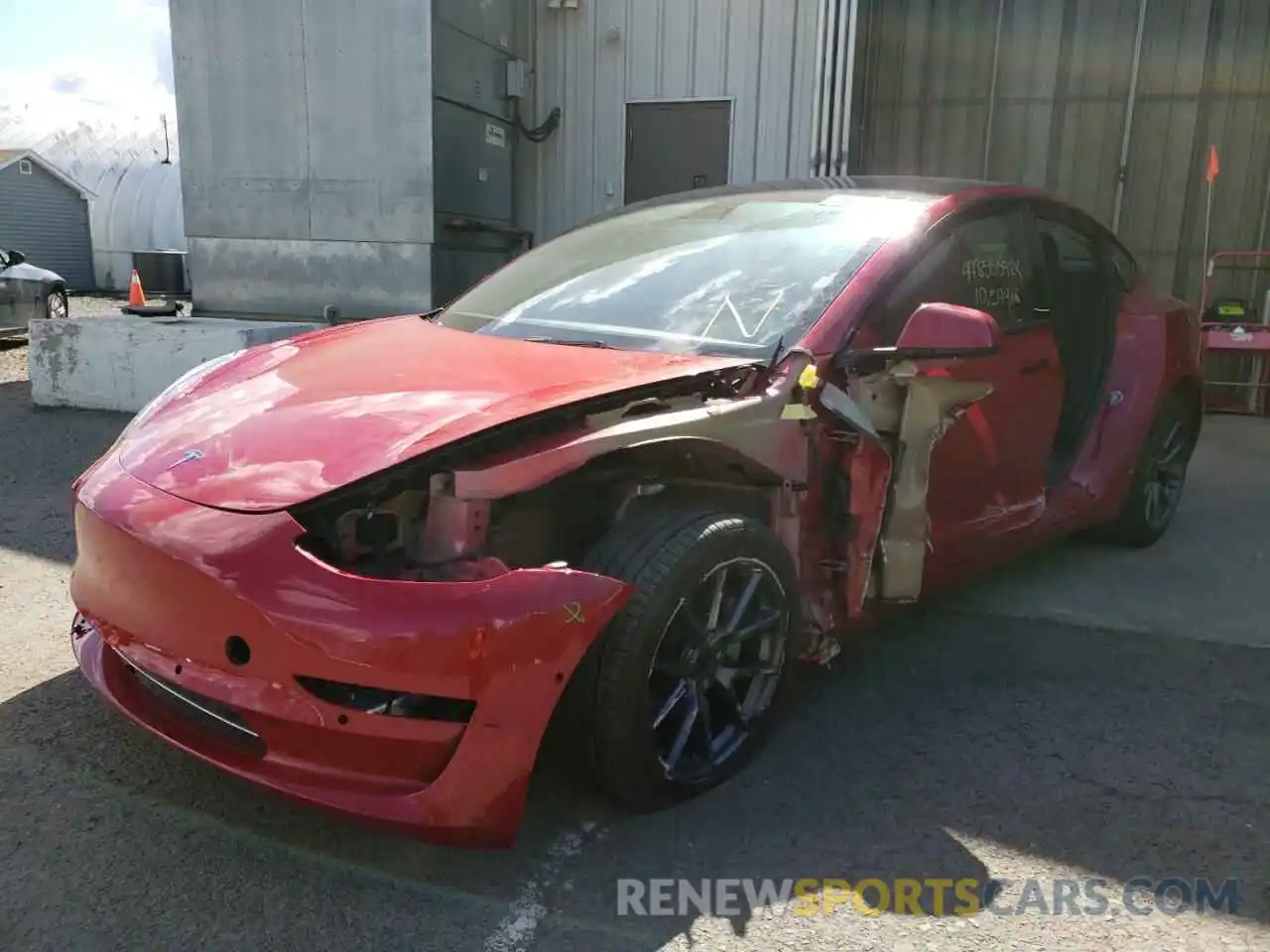 2 Photograph of a damaged car 5YJ3E1EA5NF102487 TESLA MODEL 3 2022