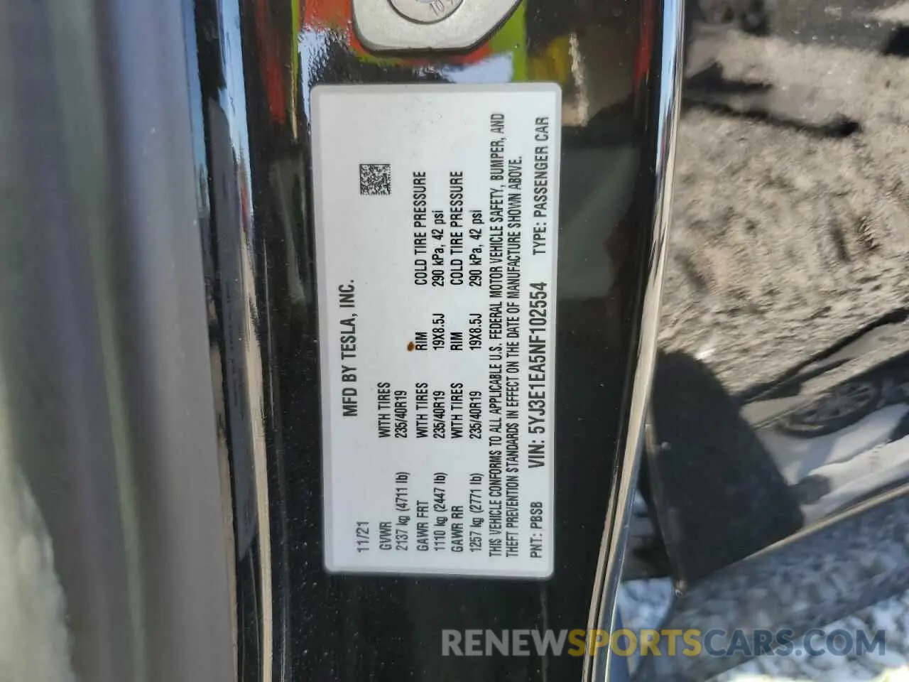 14 Photograph of a damaged car 5YJ3E1EA5NF102554 TESLA MODEL 3 2022