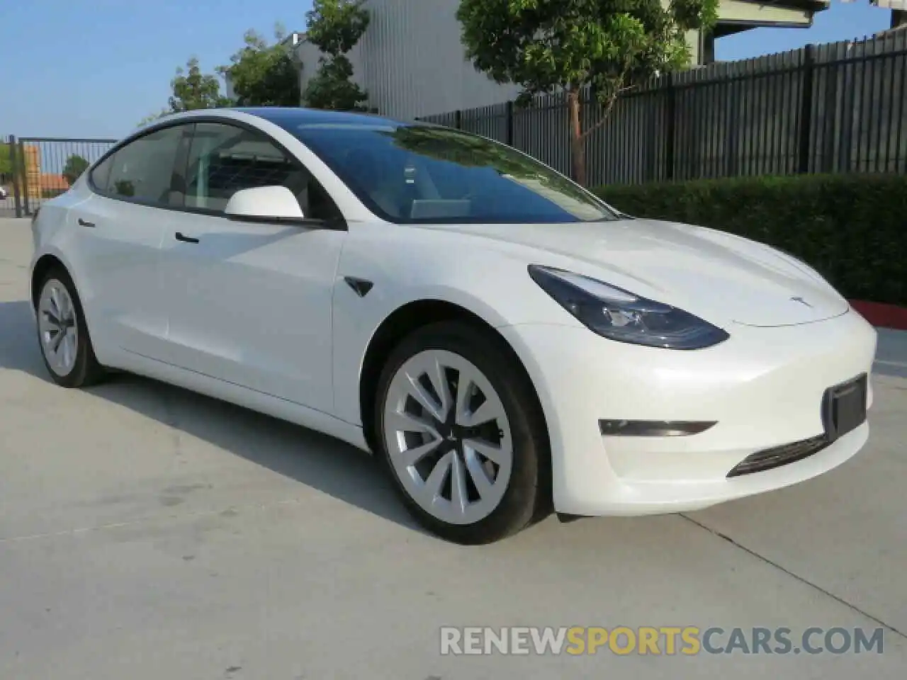 1 Photograph of a damaged car 5YJ3E1EA5NF145520 TESLA MODEL 3 2022