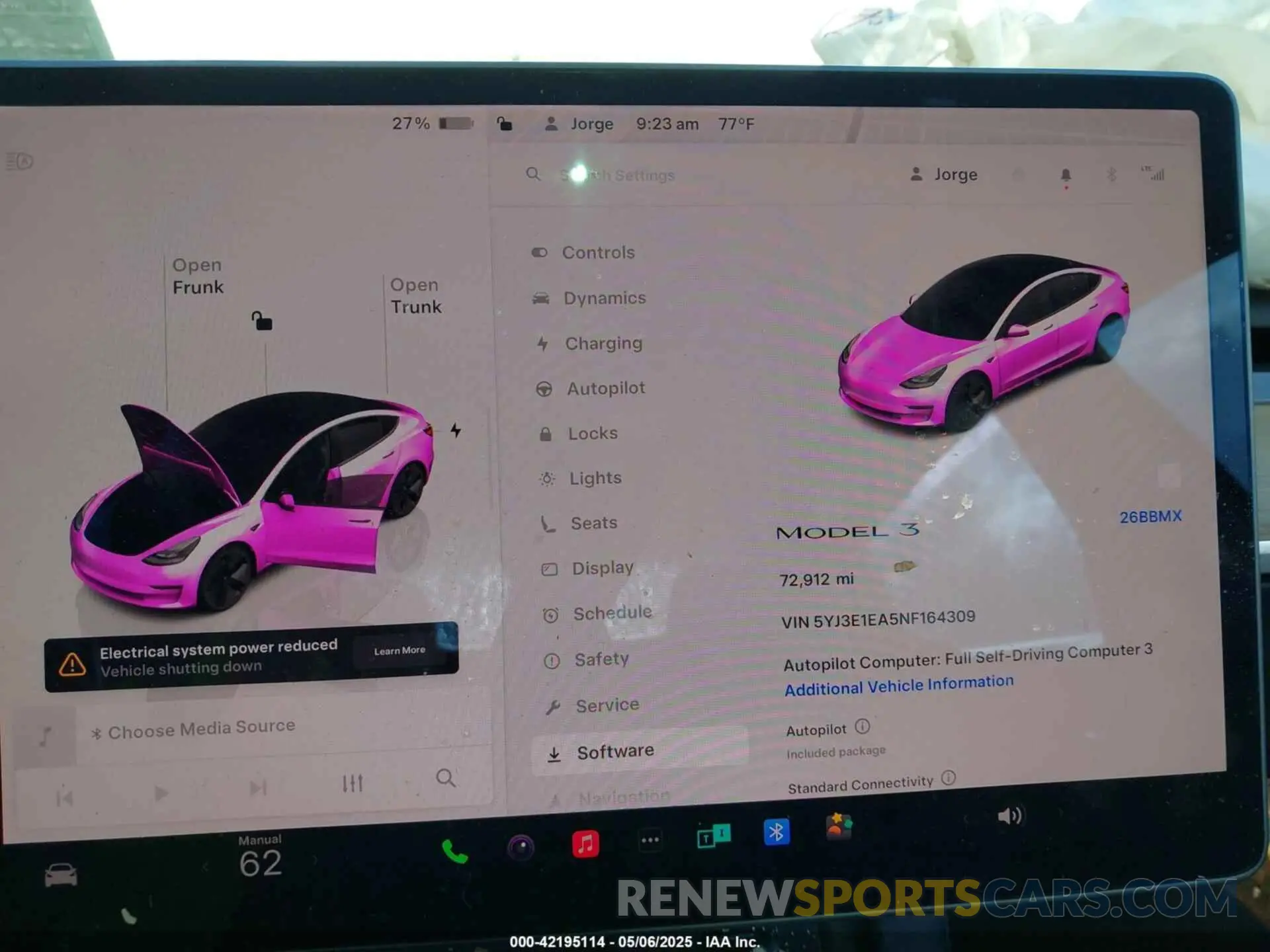 7 Photograph of a damaged car 5YJ3E1EA5NF164309 TESLA MODEL 3 2022
