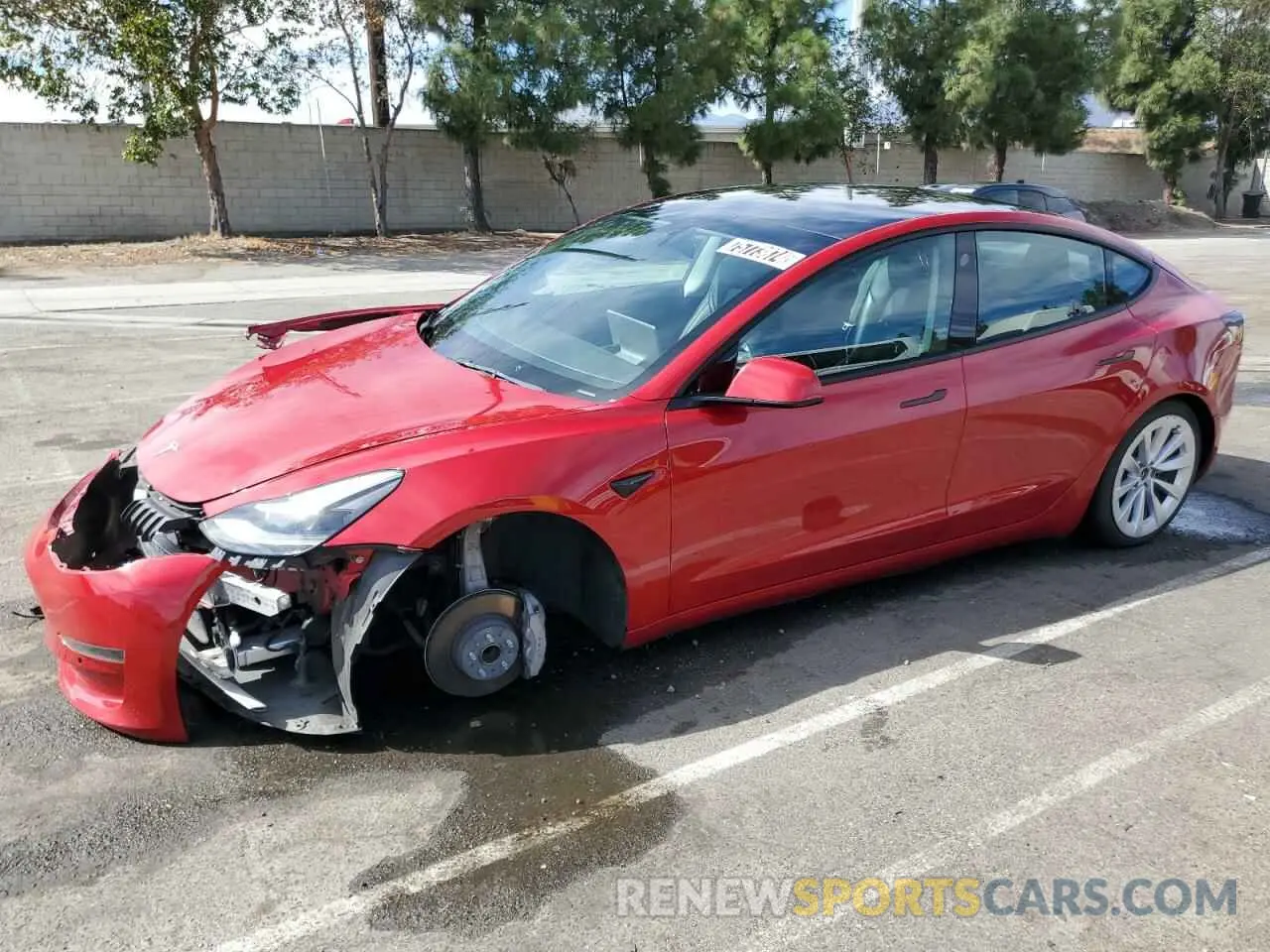 1 Photograph of a damaged car 5YJ3E1EA5NF184883 TESLA MODEL 3 2022