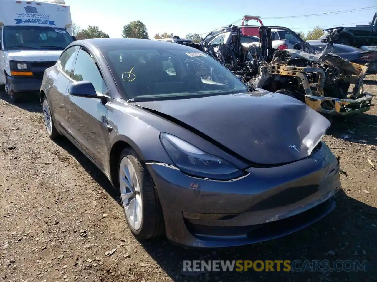 1 Photograph of a damaged car 5YJ3E1EA5NF186861 TESLA MODEL 3 2022