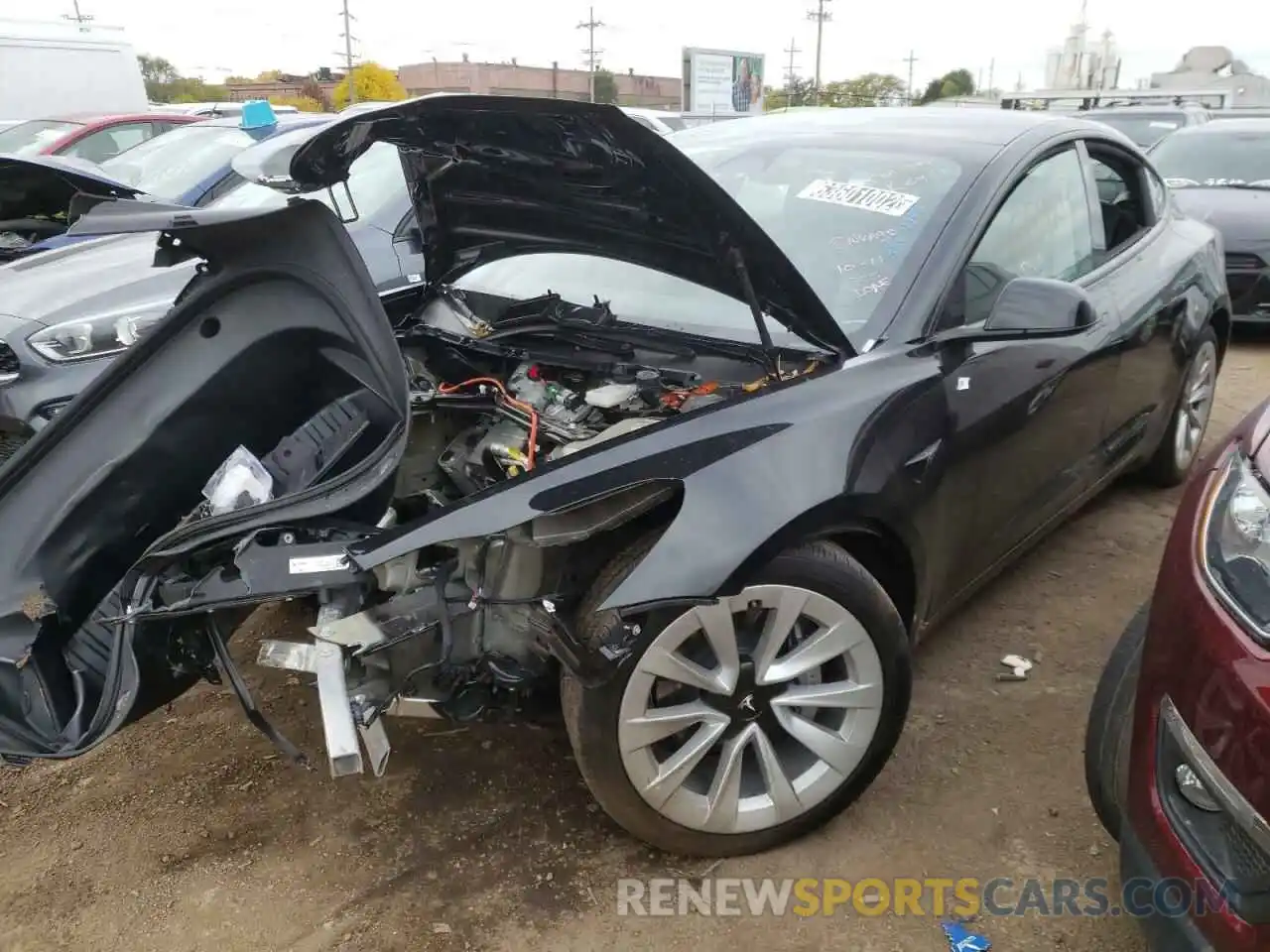 1 Photograph of a damaged car 5YJ3E1EA5NF189243 TESLA MODEL 3 2022