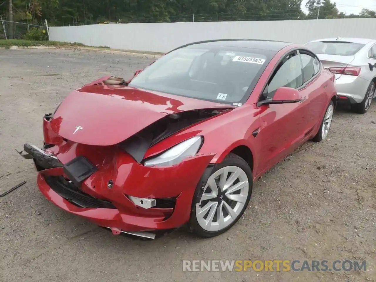 2 Photograph of a damaged car 5YJ3E1EA5NF291156 TESLA MODEL 3 2022