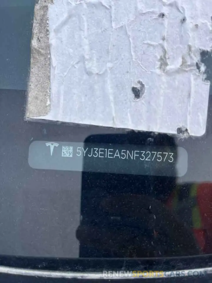 13 Photograph of a damaged car 5YJ3E1EA5NF327573 TESLA MODEL 3 2022