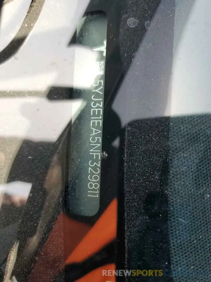 15 Photograph of a damaged car 5YJ3E1EA5NF329811 TESLA MODEL 3 2022