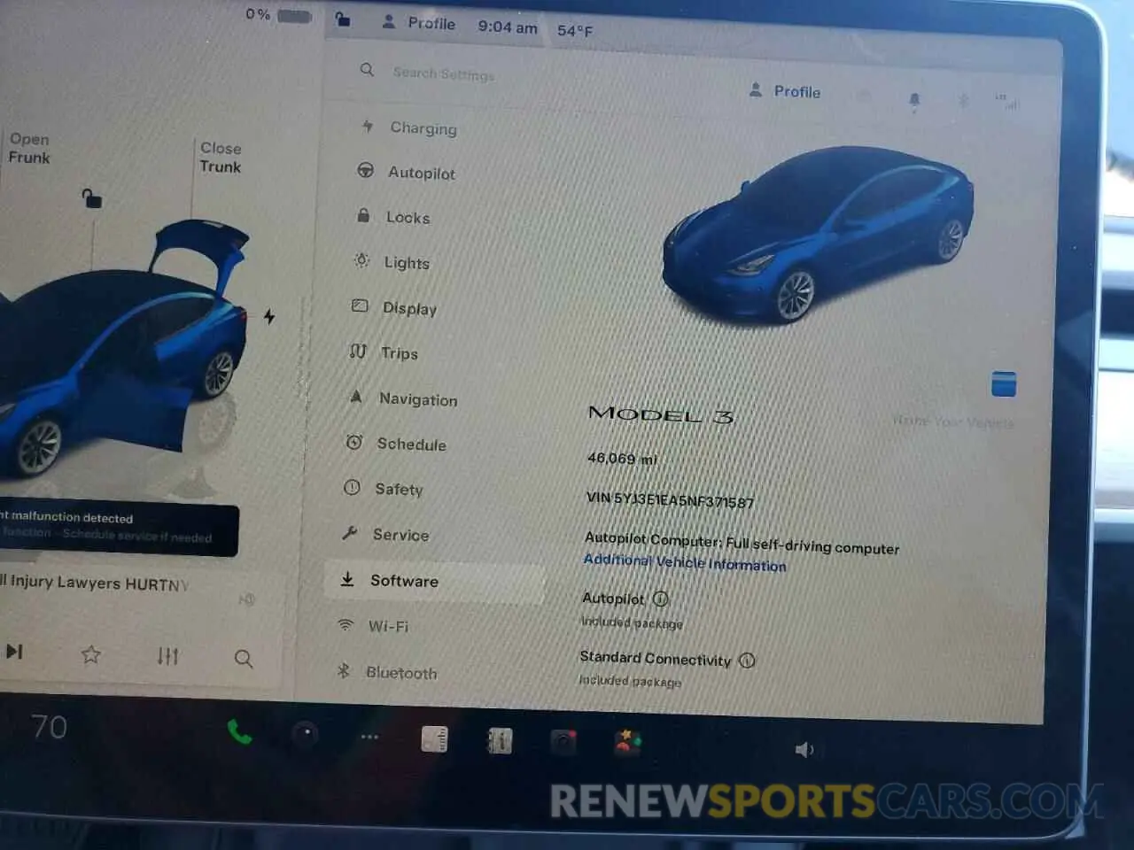 9 Photograph of a damaged car 5YJ3E1EA5NF371587 TESLA MODEL 3 2022