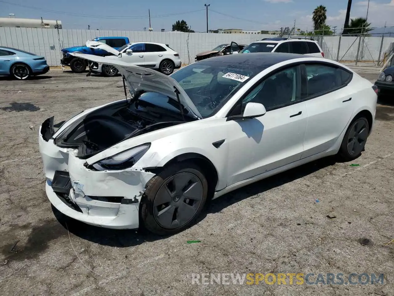 1 Photograph of a damaged car 5YJ3E1EA5NF375963 TESLA MODEL 3 2022