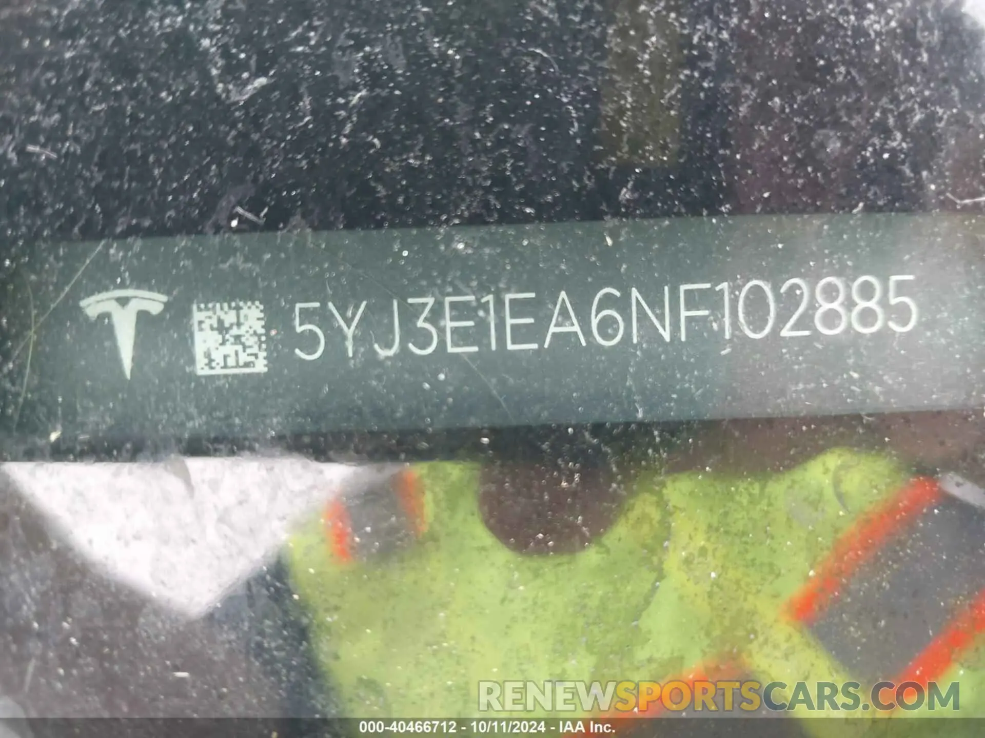 9 Photograph of a damaged car 5YJ3E1EA6NF102885 TESLA MODEL 3 2022