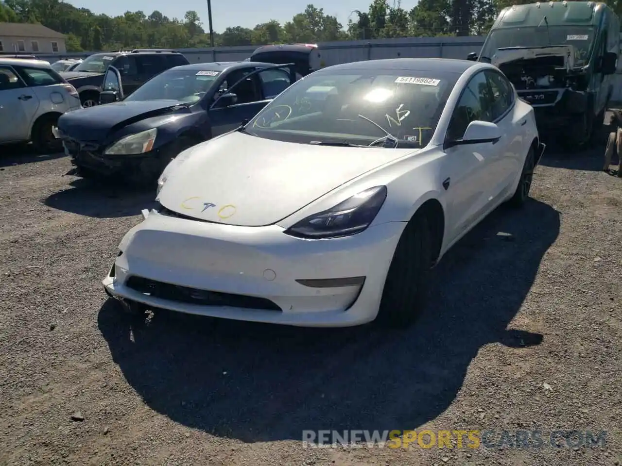 2 Photograph of a damaged car 5YJ3E1EA6NF113367 TESLA MODEL 3 2022