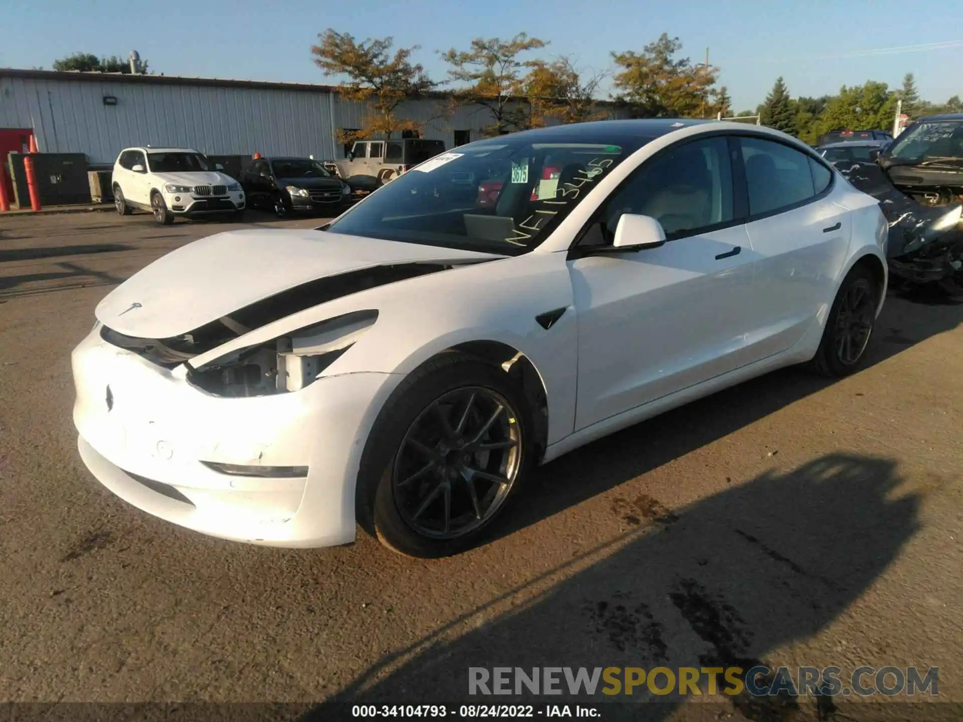 2 Photograph of a damaged car 5YJ3E1EA6NF113465 TESLA MODEL 3 2022