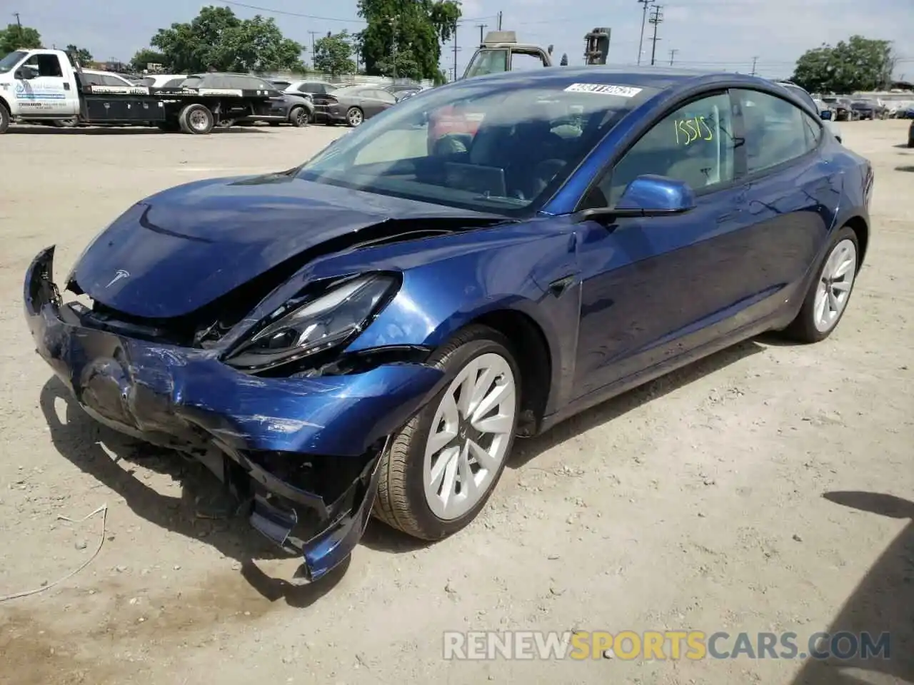 2 Photograph of a damaged car 5YJ3E1EA6NF144070 TESLA MODEL 3 2022