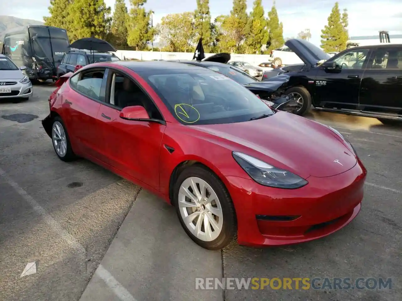 4 Photograph of a damaged car 5YJ3E1EA6NF145705 TESLA MODEL 3 2022