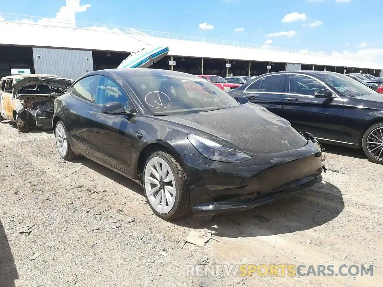 1 Photograph of a damaged car 5YJ3E1EA6NF185802 TESLA MODEL 3 2022