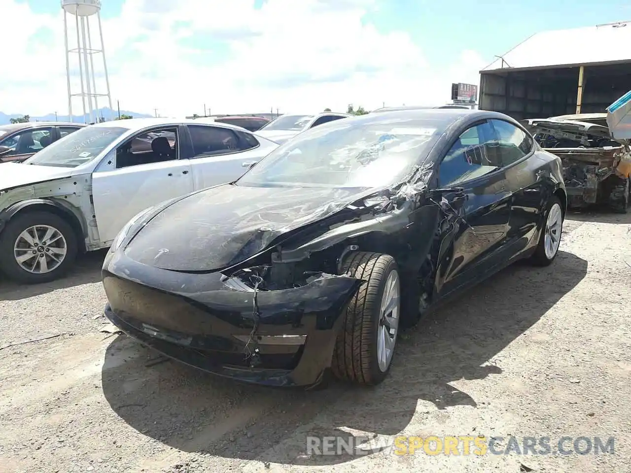 2 Photograph of a damaged car 5YJ3E1EA6NF185802 TESLA MODEL 3 2022