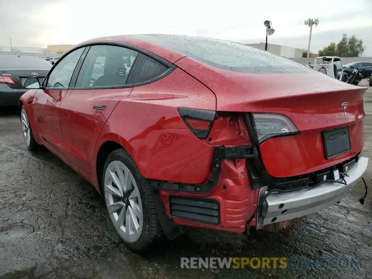 2 Photograph of a damaged car 5YJ3E1EA6NF185878 TESLA MODEL 3 2022