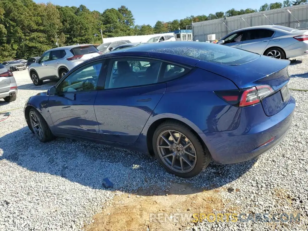 2 Photograph of a damaged car 5YJ3E1EA6NF188117 TESLA MODEL 3 2022