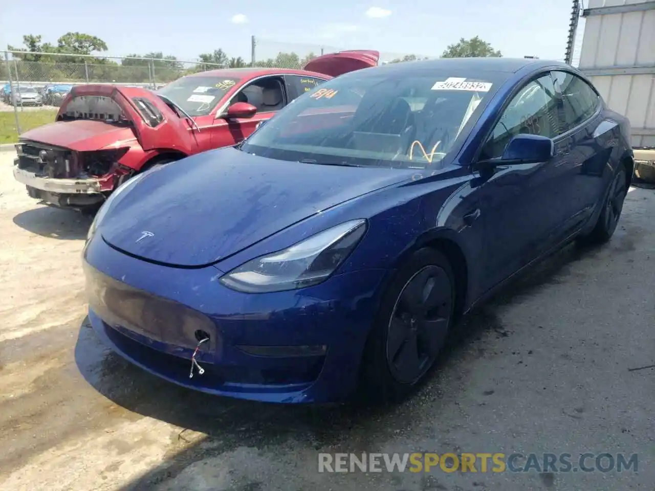 2 Photograph of a damaged car 5YJ3E1EA6NF188151 TESLA MODEL 3 2022