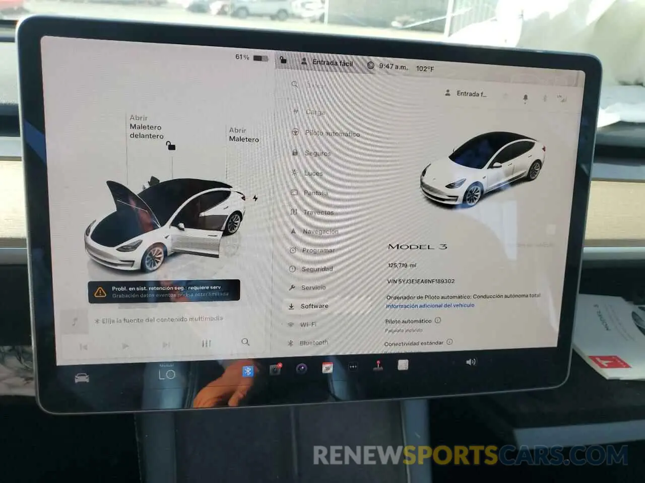 9 Photograph of a damaged car 5YJ3E1EA6NF189302 TESLA MODEL 3 2022