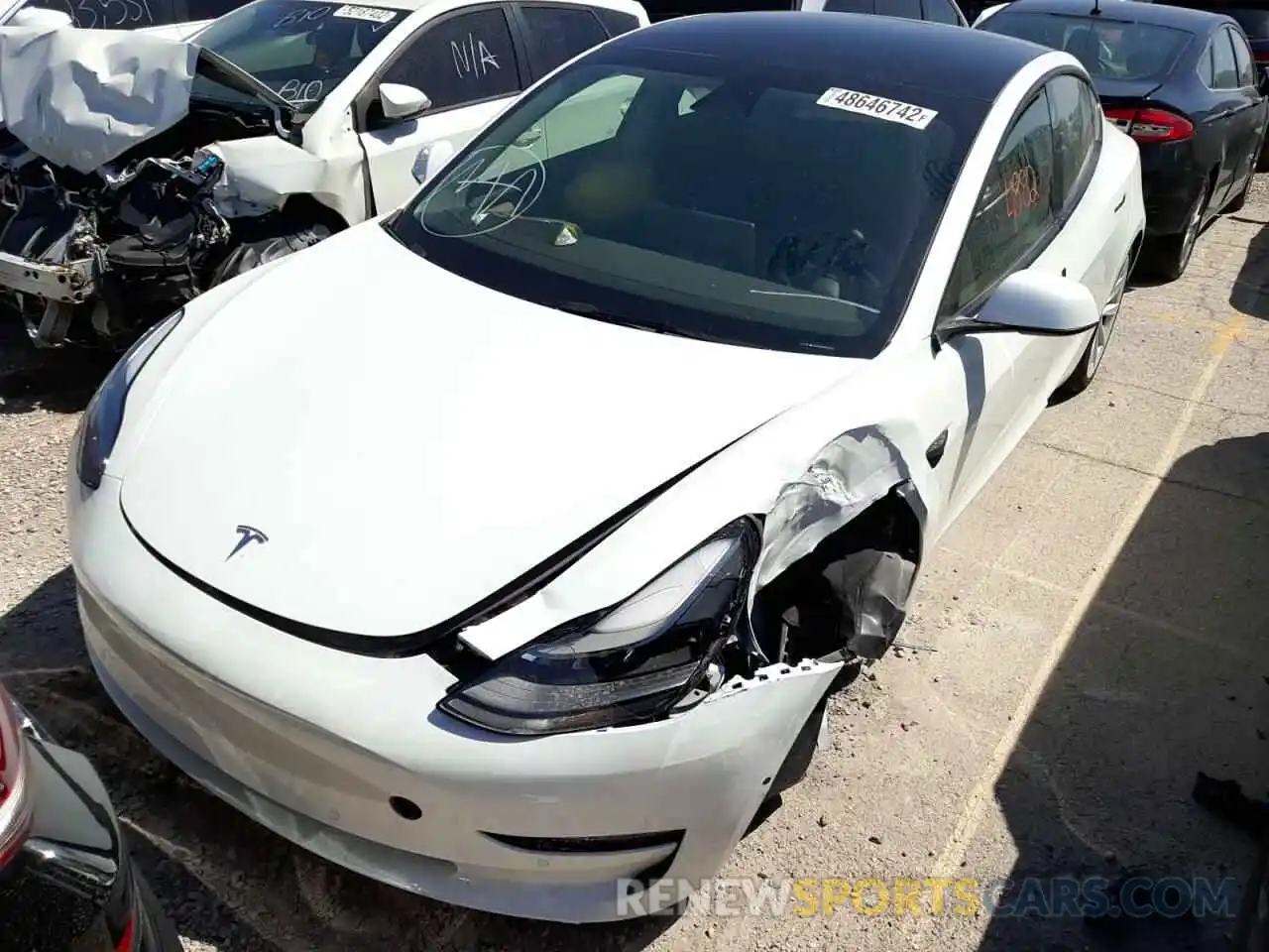 2 Photograph of a damaged car 5YJ3E1EA6NF208222 TESLA MODEL 3 2022