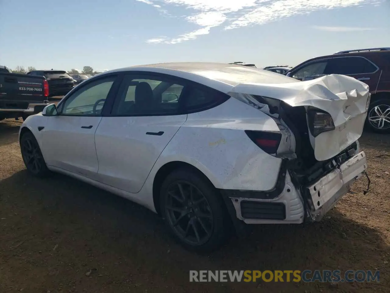2 Photograph of a damaged car 5YJ3E1EA6NF231046 TESLA MODEL 3 2022