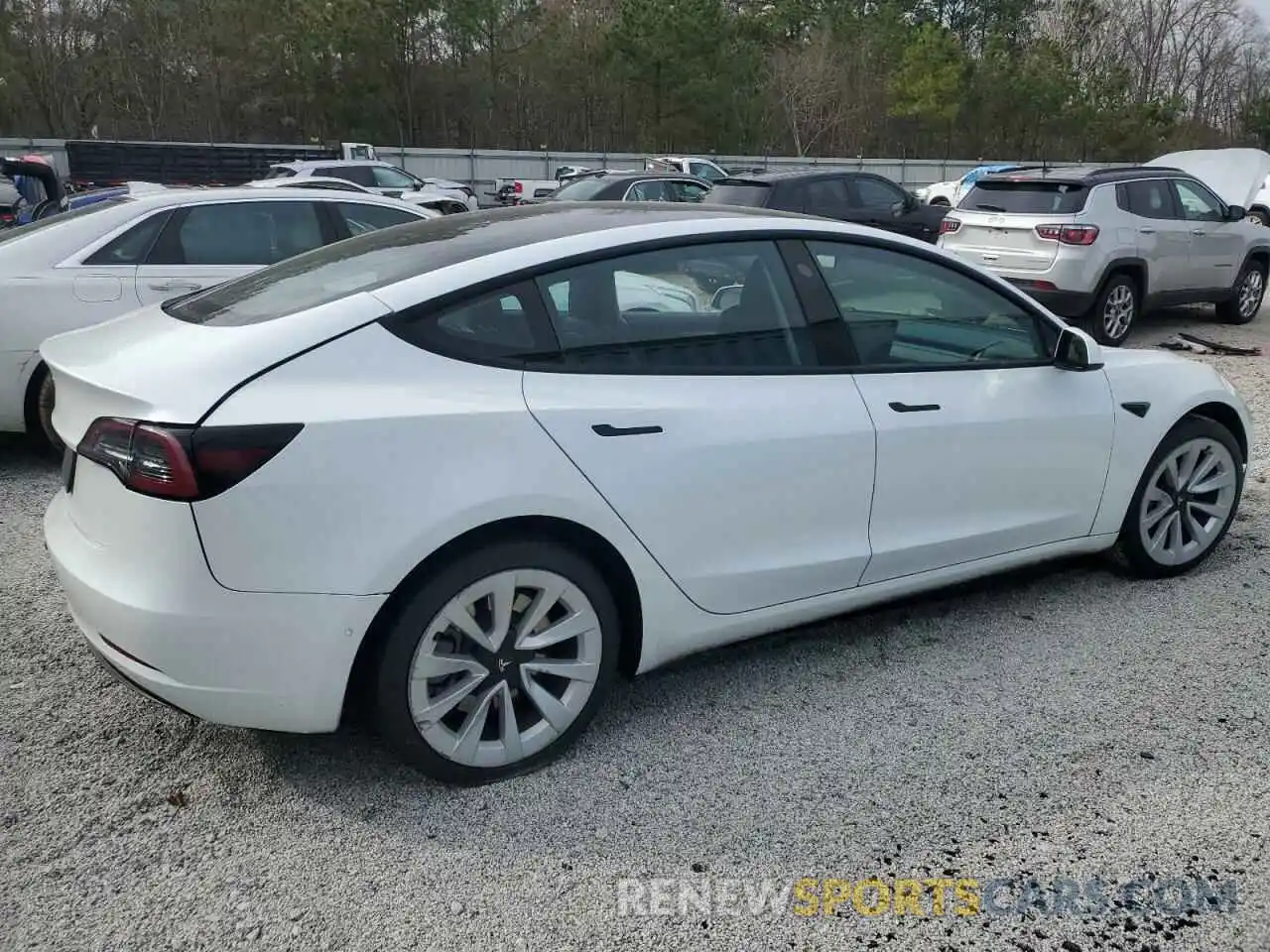 3 Photograph of a damaged car 5YJ3E1EA6NF287813 TESLA MODEL 3 2022