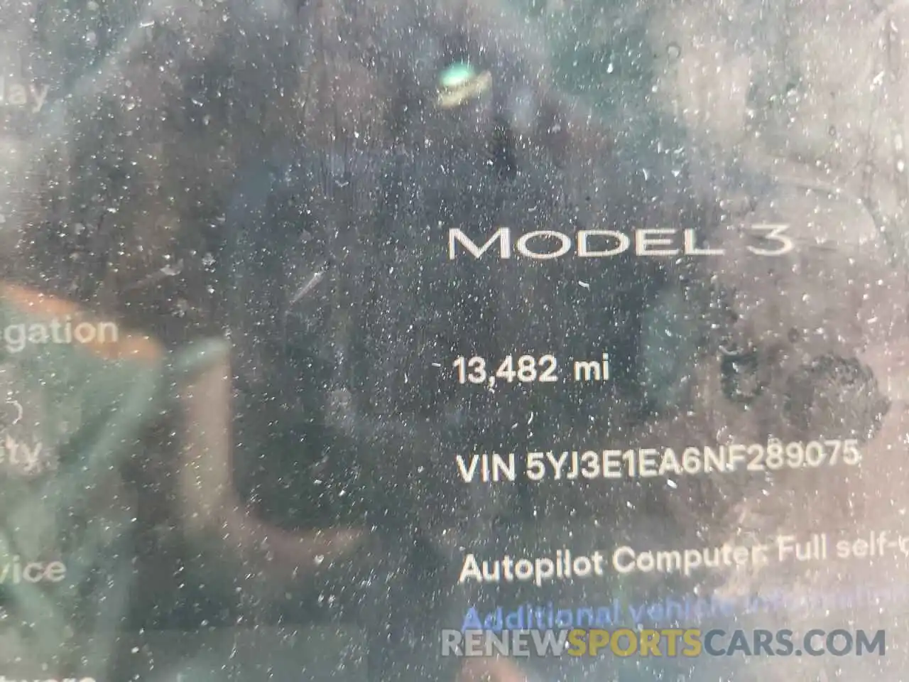 8 Photograph of a damaged car 5YJ3E1EA6NF289075 TESLA MODEL 3 2022