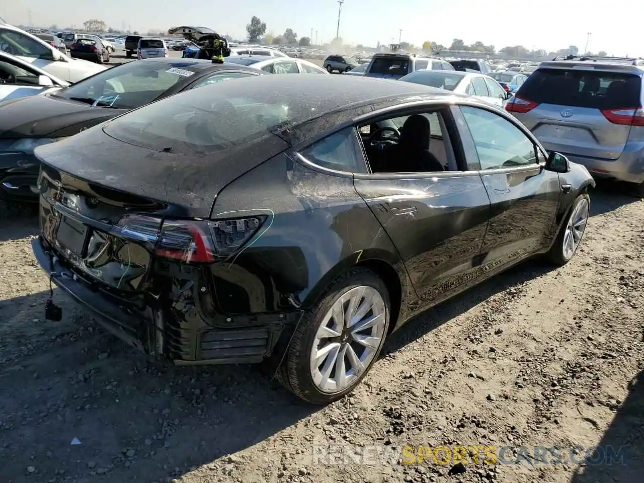 3 Photograph of a damaged car 5YJ3E1EA6NF303816 TESLA MODEL 3 2022